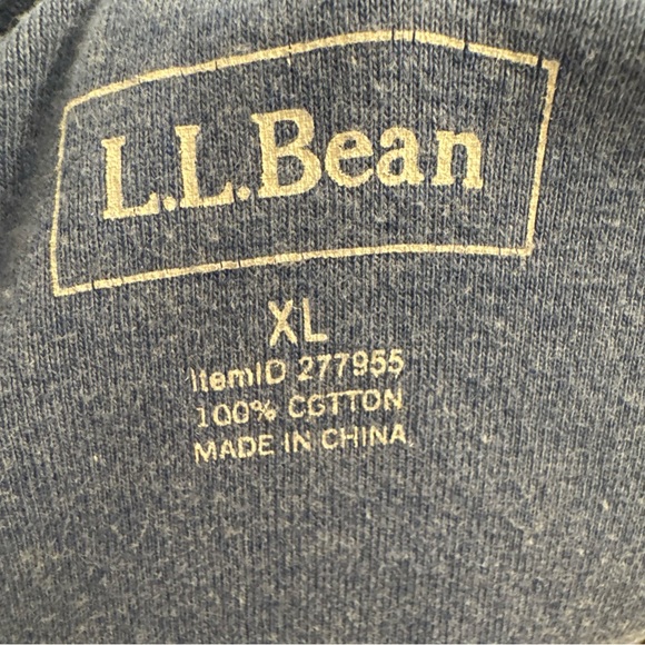 L.L. Bean Women’s  Navy Long Sleeve Oversized Henley Tee - Picture 4 of 4